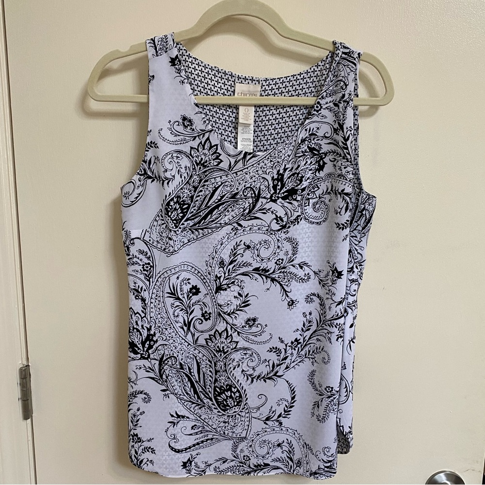 Chico’s reversible black and white tank women’s 4-6 size O